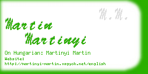 martin martinyi business card